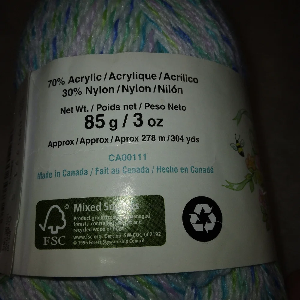 YARN Patons Beehive Baby Sport, Colorway Big Boy, blues, green, white